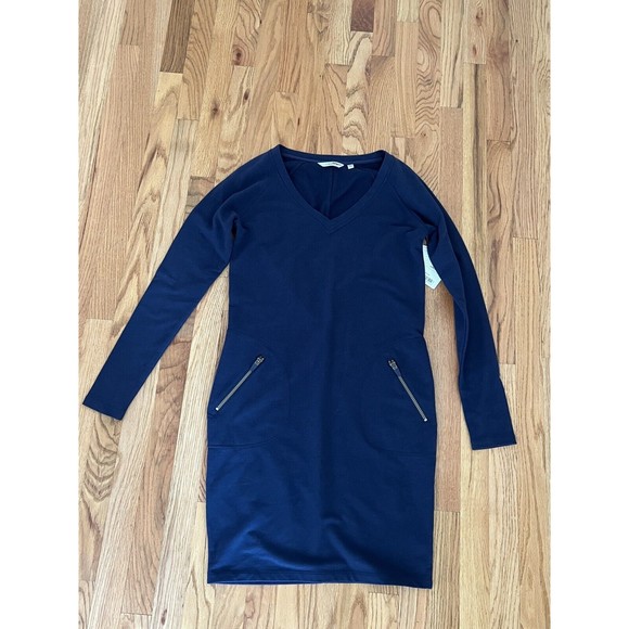 ATHLETA ST enchanted navy blue dress NWT zippers long sleeve modal - Picture 1 of 5